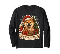 Tis The Season Shiba Inu Dog Buon Albero di Natale Mamma papà Maglia a Manica