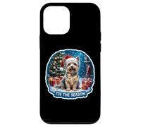 Tis the Season Silky Terrier Dog Merry Christmas Mamma Papà Fun Custodia per iPhone 12 mini