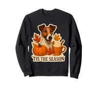 Tis The Season Smooth Fox Terrier Cane Autunno Autunno Zucca Felpa