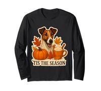 Tis The Season Smooth Fox Terrier Cane Autunno Autunno Zucca Maglia a Manica