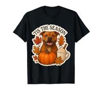 Tis The Season Staffordshire Bull Terrier Cane Autunno Autunno Maglietta