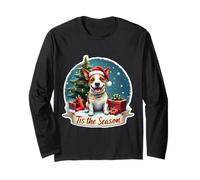 Tis The Season Staffordshire Bull Terrier Dog Christmas Christmas Maglia a Manica