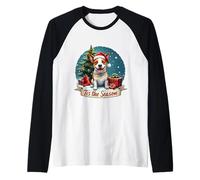 Tis The Season Staffordshire Bull Terrier Dog Christmas Christmas Maglia con Maniche Raglan