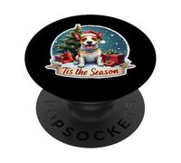 Tis The Season Staffordshire Bull Terrier Dog Christmas Christmas PopSockets PopGrip Adesivo