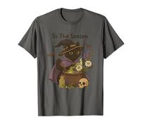 Tis The Season Strega Cat Halloween Magic Fun Maglietta