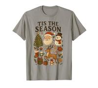 ‘Tis The Season Vintage Christmas Cute Icons Holiday Graphic Maglietta