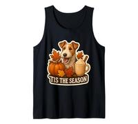 Tis The Season Wire Fox Terrier Cane Autunno Autunno Zucca Carino Canotta