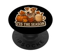 Tis The Season Wire Fox Terrier Cane Autunno Autunno Zucca Carino PopSockets PopGrip Adesivo
