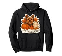 Tis The Season Yorkshire Terrier Cane Autunno Autunno Zucca Cucciolo Felpa con Cappuccio