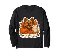 Tis The Season Yorkshire Terrier Cane Autunno Autunno Zucca Cucciolo Maglia a Manica