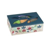Tisana Collection - Cofanetto in Legno Azzurro 6 scomparti con 30 Tisane e Infusi Bio in Filtro
