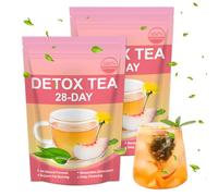Tisana Detox 28 Giorni - Miscela di Oolong e Pesca per un Sollievo Naturale, Stimolazione del Metabolismo e Riequilibrio Quotidiano (56)