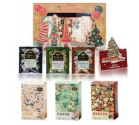 Tisana Natal,Tisane Regalo,Tè Al Gelsomino,Tè Al Gelsomino e Yuzu,Tea Oolong All'Uva Verde,Natale Te a Box,Scatola Regalo con Cappello di Natale,Biglietto,Natalizie,Scatole Natalizie