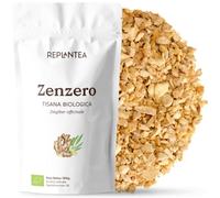 TISANA ZENZERO BIO 100g (50 Tazze) | Radice di Zenzero per Infusione | 100% Zenzero Essiccato Tagliato Zingiber officinale REPLANTEA