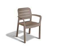 ALLIBERT Sedia da Giardino Plastica con Braccioli 58x53x83h cm colore Cappuccino - 221208 Tisara