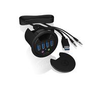 ICY IB-HUB1403A - Hub da scrivania a 4 porte USB 3.0 tipo A + audio