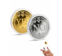TISCH Monete Decisione Sì No, 2 Pezzi Oro e Argento, Challenge Coin con Scatola Regalo di Lusso - Perfette per Scelte Rapide, Collezione & Regalo