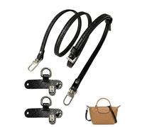 TISCH Tracolla per Borsa Longchamp Mini, 1 Set Nera 0.9cm, Cinghia Regolabile in PU con 2 Adattatori in Vera Pelle, per Conversione Crossbody Donna senza Foratura