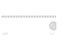Tischkalender quer Classic Colourlux 2027 weiß: 1 Woche auf 1 Seite; Bürokalender; Tischquerkalender im Format: 29,8 x 10,5 cm