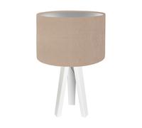 Tischleuchte Beige Argento Bianco Velour Ottica 46cm Alto E27 Comodino Aylme