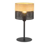 Tischleuchte Comodino Soggiorno 40 CM Alto Boho Nero Natura E27 Lampada