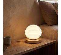 Tischleuchte in Vetro Metallo Bianco Oro E27 16,5 cm Per Camera Da Letto