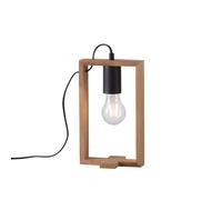 Tischleuchte Legno Natura H:28,5 CM E27 Angolare Retrò Comodino Lampada Camera