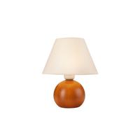 Tischleuchte Legno Tessuto 24cm Moderno Rotondo Piccolo Faya Lampada da Comodino