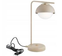 Tischleuchte Licht-Erlebnisse Elva Schreibtischlampe E27 38 cm Beige Metall Glas