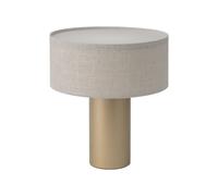 Tischleuchte Licht-Erlebnisse Faronis Stoff Stahl Oro Crema E27 40 cm
