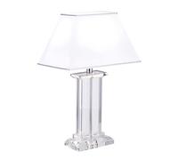Tischleuchte Metallo Tessuto 55 CM Trasparente Bianco Cromo E27 Piazza Classico