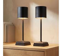 Tischleuchte Nachttischlampe Beistellleuchte LED Akku Touchdimmer USB Nero