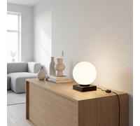 Tischleuchte Nero Bianco Metallo Vetro 17,5cm E14 Comodino Camera Letto Lampada