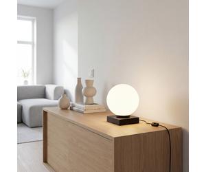 Tischleuchte Nero Bianco Metallo Vetro 17,5cm E14 Comodino Camera Letto Lampada