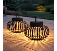 Tischleuchte Pendellampe Da Interno Esterno Akku Bambus LED D 25 cm Set Da 2 [EEK: Non valutato]