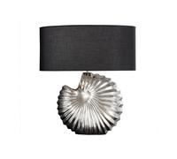 Tischleuchte Tessuto Metallo 64 CM Argento Nero Bianco Decorativo E27 Tavolo