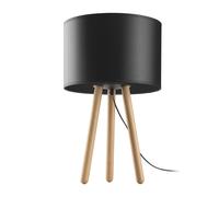 Tischleuchte Treppiedi 46 CM Skandi Legno Tessuto E27 Lampada Comodino Soggiorno