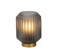 Tischleuchte Vetro Schermo Grigio Oro Camera 17 CM Piccolo E14 Comodino Lampada
