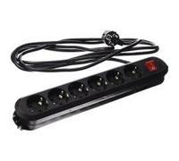 Tischsteckdose SMART 6fach schwarz mit Schalter ffenbar mit Kinderschutz 3m H05VV-F 3G15mm Schutzkontaktstecker geschraubt i NEW