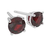 TISHAVI Orecchini A Bottone In Cristallo Color Rubino, Orecchini In Pietra Rossa Argento, Orecchini A Bottone In Cristallo Per Donne In Argento Sterling, Regali Di San Valentino Per Donne