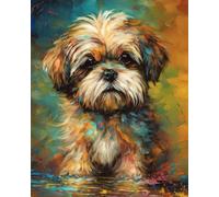 TISHIRON Dipingere con i numeri, Cane Tela Dipingere con i numeri, per adulti Shih Tzu Cane Dipingere con i numeri, kit su tela per dipingere con i numeri, per principianti 16 x 20 pollici