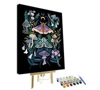 TISHIRON Dipingere secondo i numeri per adulti principianti, farfalla fai da te Kit di pittura secondo i numeri per adulti e bambini, fungo e foglia pittura a mano su tela regali artigianali per la