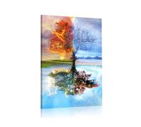 TISHIRON Four Seasons Tree Framed Wall Art Canvas Painting 45,7 x 30,5 cm Home Decor Living Room Bedroom Canvas Print