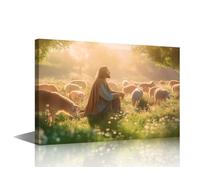 TISHIRON Jesus Pictures for Living Wall Decoration Lost Lamb Prints Wall Art Art Art for Home Walls Christian Wall Art Large Canvas Wall Art Framed Art Wall Art Poster & Prints, 30 x 45 cm