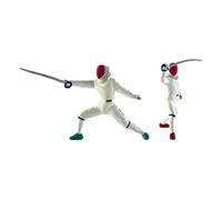 TISHITA 2 Pezzi Figurine Miniatura di Scherma Modello di Bambola Schermidore Ornamento da Collezione Decorazione per Scena Personaggi Piccoli, Bianco