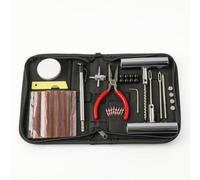 TISHITA 46 Pezzi Kit Bicicletta Elettrica Set Attrezzi Foratura con Strisce Tamponi Boccole Gonfiaggio in Custodia con Scomparti Cuciti Adatto per Soccorso Stradale Fai da Te in Casa