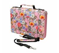 TISHITA Astuccio con Cerniera Portapenne Organizer Portamatite Custodia Portacolori Multi Strato 288 Manico Superiore E Tracolla Removibile Adatto per Scuola Studio Schizzi All’aperto, Pink