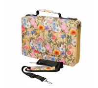 TISHITA Astuccio con Cerniera Portapenne Organizer Portamatite Custodia Portacolori Multi Strato 288 Manico Superiore E Tracolla Removibile Adatto per Scuola Studio Schizzi All’aperto, Yellow