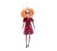 TISHITA Bambola Zombie Appesa Ornamento di Halloween Statuetta da Appendere Decorazione da Oggetto Realistico con Struttura Robusta Adatta per Festiva, Rosa Rossa