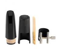 TISHITA Bocchino per Clarinetto Bocchino Becco Legatura Tessile Cappuccio Set Accessori Compatto in E Metallo con Ancia E Fascetta Adatto per Principianti Musicisti Prove Lezioni